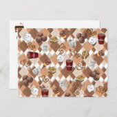 Carte postale Café Shop Chocolat Chaud Marshmallow (Devant / Derrière)
