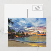 Carte Postale Café Sur La Plage Tropicale Au Coucher Du Soleil (Devant / Derrière)