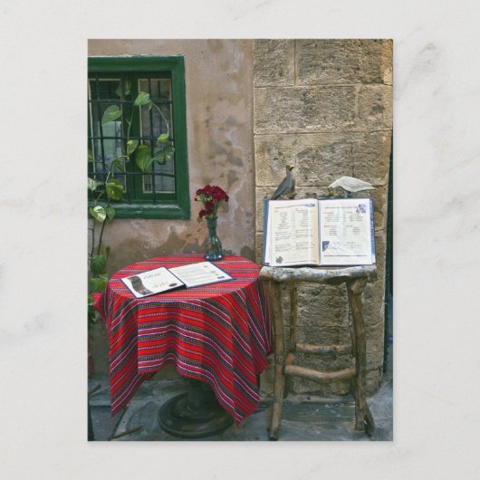 Carte Postale Café sur le trottoir, Canée, Crète, Grèce (Devant)