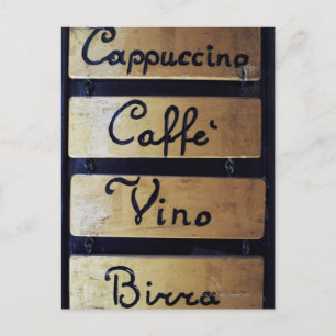 Carte Postale Café, Vin et Bière signe, Venise, Italie