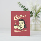 Carte Postale Café : Vous Pouvez Dormir Quand Vous Êtes Mort (Debout devant)