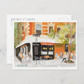 Carte Postale Café West Village Aquarelle (Devant / Derrière)