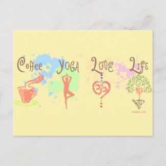 Carte Postale Café Yoga Love Life Paint Splatter