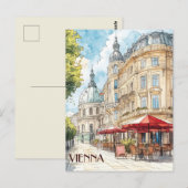 Carte Postale Cafés de Vienne Autriche Travel (Devant / Derrière)