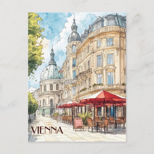 Carte Postale Cafés de Vienne Autriche Travel (Devant)