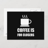 Carte Postale Cafés Pour Closers Vente Rep Drôle (Devant / Derrière)