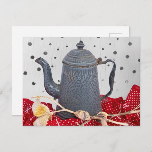 Carte Postale Cafetière en grès émaillé ancien (Devant / Derrière)