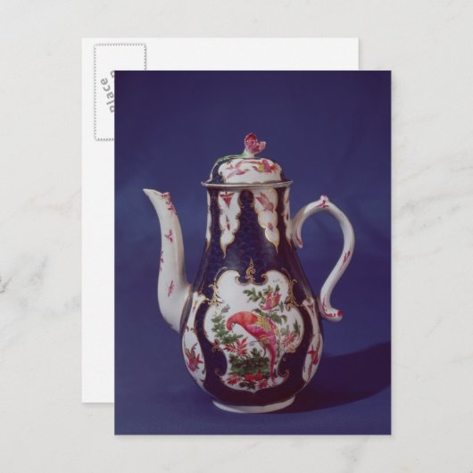 Carte Postale Cafetière Worcester, décoré d'oiseaux (Devant / Derrière)