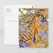 Carte postale Caged Tiger Art (Devant / Derrière)