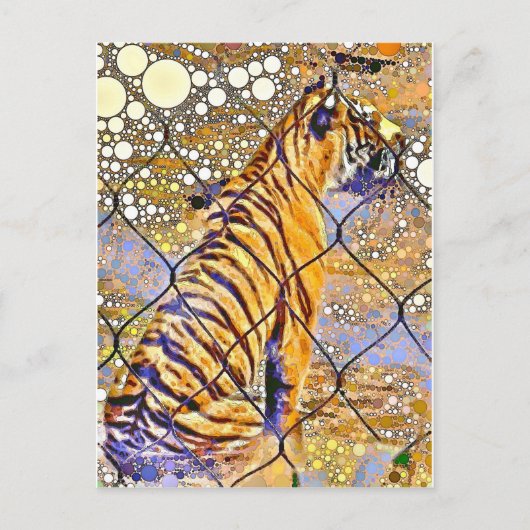 Carte postale Caged Tiger Art (Devant)