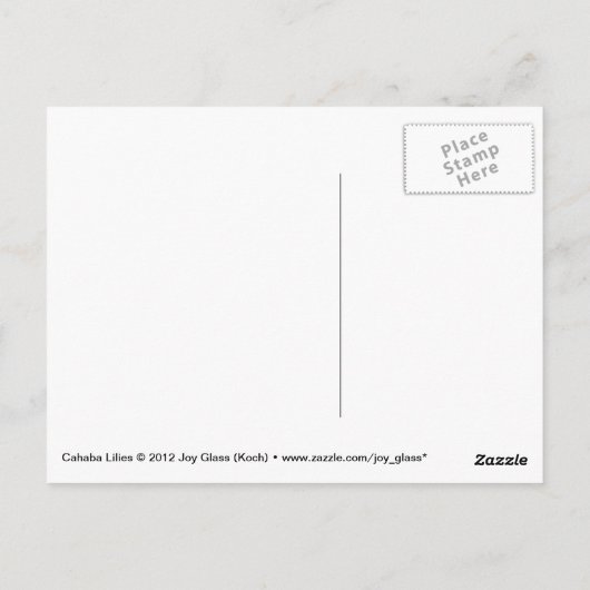 Carte postale Cahaba Lilies (Dos)