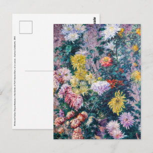Carte Postale Caillebotte - Chrysanthèmes blancs et jaunes