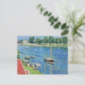 Carte Postale Caillebotte - Seine à Argenteuil, Bateaux à l'ancr (Debout devant)