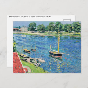 Carte Postale Caillebotte - Seine à Argenteuil, Bateaux à l'ancr