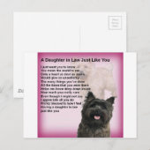 Carte Postale Cairn Terrier - Belle-fille Poème (Devant / Derrière)