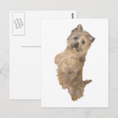 Carte Postale Cairn Terrier debout (Devant / Derrière)