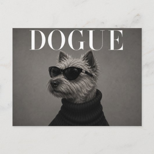 Carte Postale Cairn Terrier Luxe Éditorial de Mode (Devant)