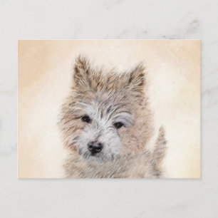 Carte Postale Cairn Terrier Peinture Chiot - Art Chien original