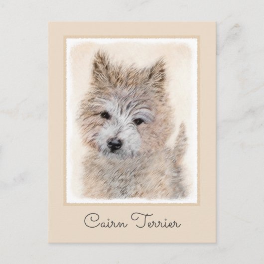 Carte Postale Cairn Terrier Peinture Chiot - Art Chien original (Devant)