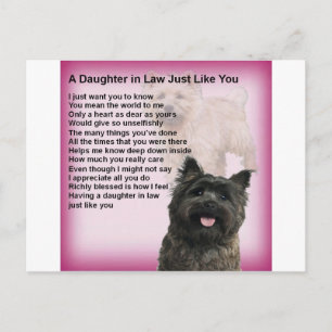 Carte Postale Cairn Terrier - Poème sur la fille en droit