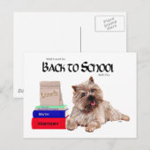 Carte Postale Cairn Terrier Retour à l'école (Devant / Derrière)