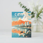 Carte Postale Cairns Australie Voyage Art Vintage (Debout devant)