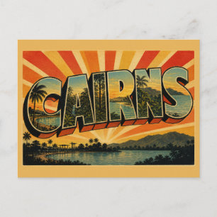 Carte Postale Cairns Queensland Australie Ville Tropicale Vintag