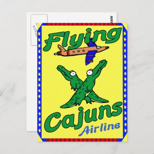 Carte Postale Cajuns volants (Devant / Derrière)
