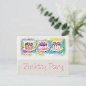 Carte Postale Cake Art Anniversaire Fête Invitation (Debout devant)