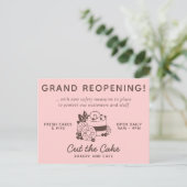 Carte Postale Cake Logo Boulangerie d'affaires Grand réouverture (Debout devant)