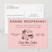 Carte Postale Cake Logo Boulangerie d'affaires Grand réouverture (Devant / Derrière)