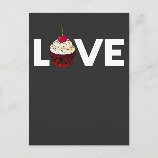 Carte Postale Cake Love Baker Pâtisserie Chef Cupcake Cote (Devant)