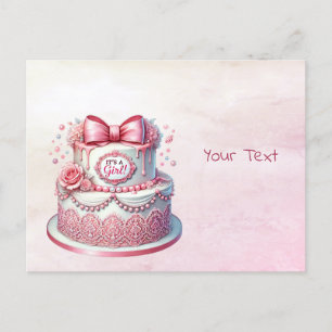 Carte postale Cake Rose Bow
