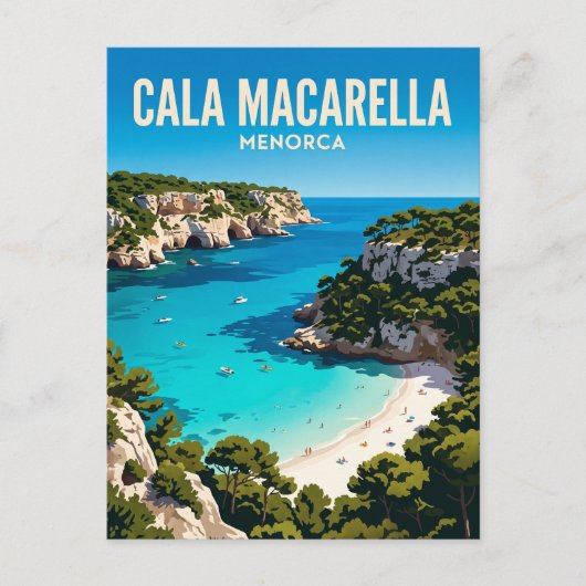 Carte Postale Cala Macarella Espagne (Devant)