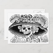 Carte Postale Calavera Garbancera par José Guadalupe Posada (Devant / Derrière)