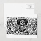Carte Postale Calavera Oaxaqueña par José Guadalupe Posada (Devant / Derrière)