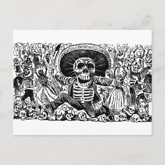Carte Postale Calavera Oaxaqueña par José Guadalupe Posada (Devant)