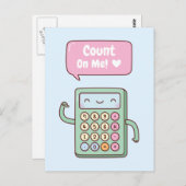 Carte Postale Calculette Compter Sur Moi Calculateur Jeu Positif (Devant / Derrière)