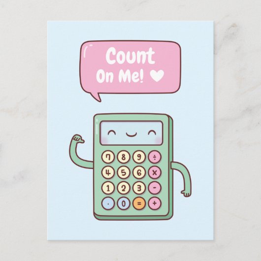 Carte Postale Calculette Compter Sur Moi Calculateur Jeu Positif (Devant)