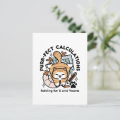 Carte Postale Calculs Parfaits – Création de chat de maths drôle (Debout devant)