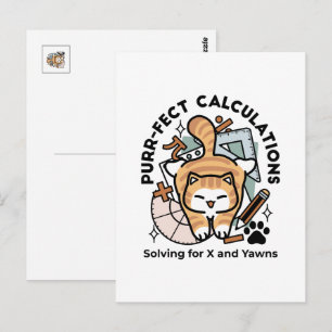 Carte Postale Calculs Parfaits – Création de chat de maths drôle