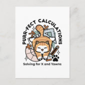 Carte Postale Calculs Parfaits – Création de chat de maths drôle (Devant)