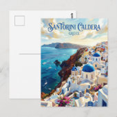Carte Postale Caldeira de Santorin Grèce (Devant / Derrière)