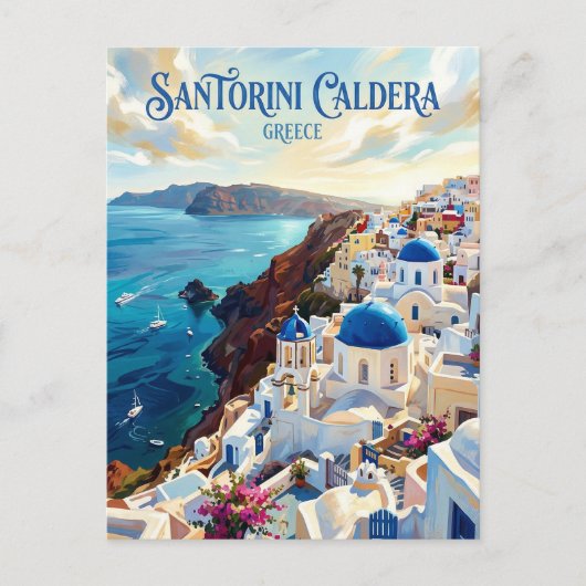 Carte Postale Caldeira de Santorin Grèce (Devant)