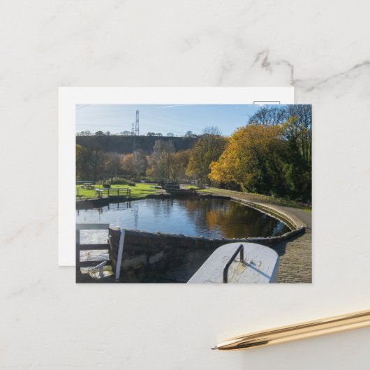 Carte Postale Calder et Hebble Navigation: Salterhebble Locks (Devant/Arrière en situation)