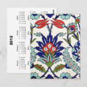 Carte postale calendrier 2012 tuile turque (Devant / Derrière)