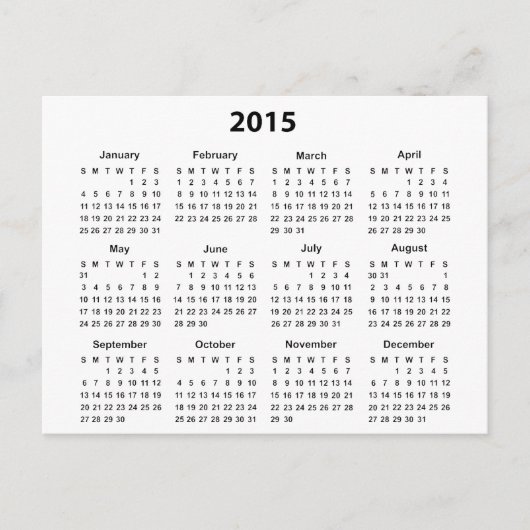Carte Postale Calendrier 2015 (Devant)