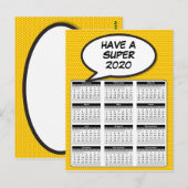 Carte Postale Calendrier 2020 de la bulle de dialogue Pop Art de (Devant / Derrière)