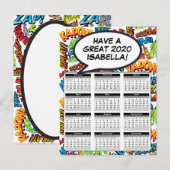 Carte Postale Calendrier 2020 de la bulle de dialogue Pop Art de (Devant / Derrière)