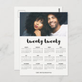 Carte Postale Calendrier 2020 moderne minimal de photo de (Devant / Derrière)